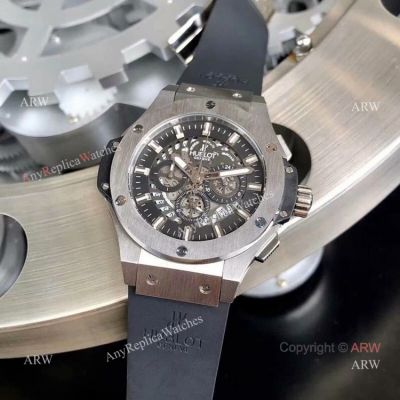 Fake Hublot Big Bang Chronograph Men Watch SS Black Rubber Band